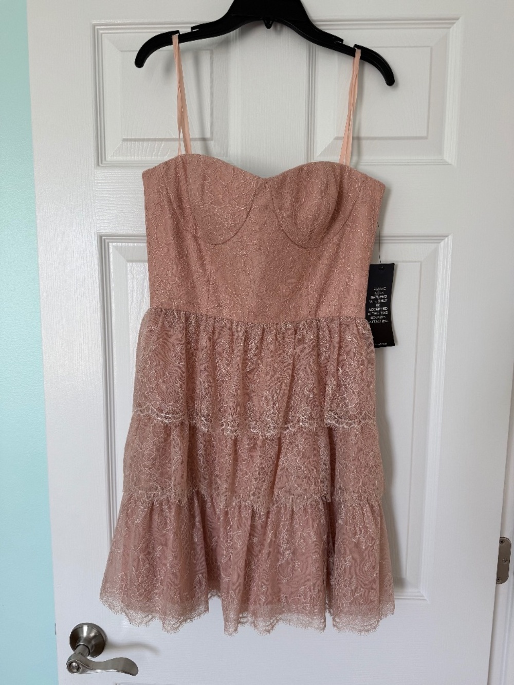 BCBG Max Azria lace tiered ruffle dress